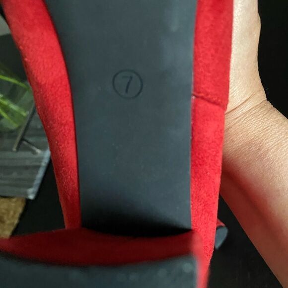 Dreamspair Pointed Toe Zipper Chunky Heel Ankle Boots red 7 - Picture 7 of 7